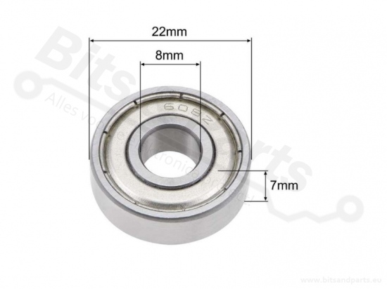 Kogellager 608ZZ  22x8x7mm
